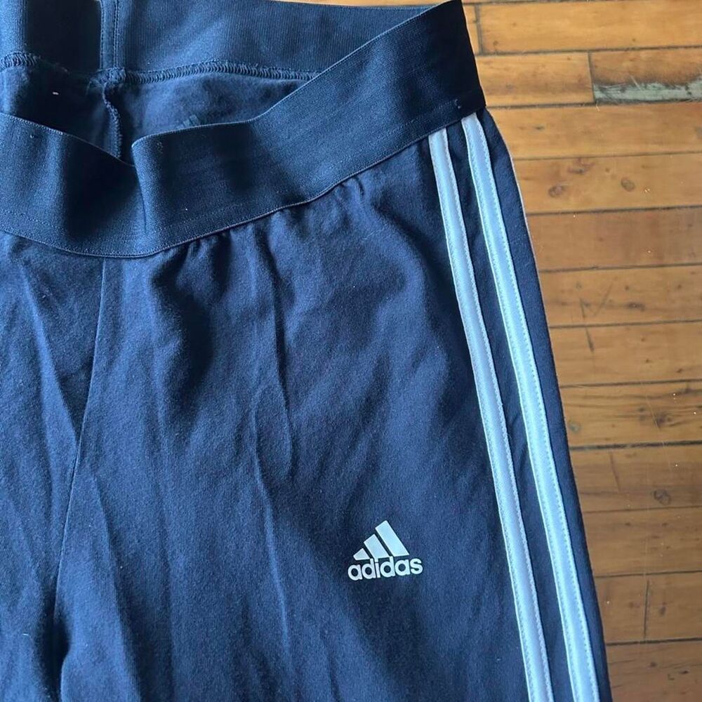 Adidas 3-Stripe High Waist Leggings Navy Blue Plus Size 1X Athleisure Pants